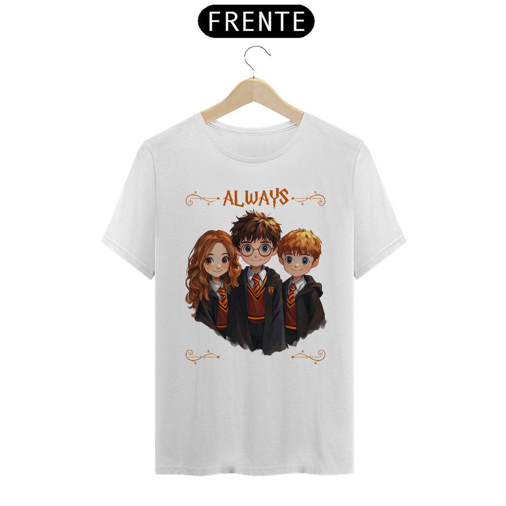 Camiseta Always - Harry, Ron e Hermione