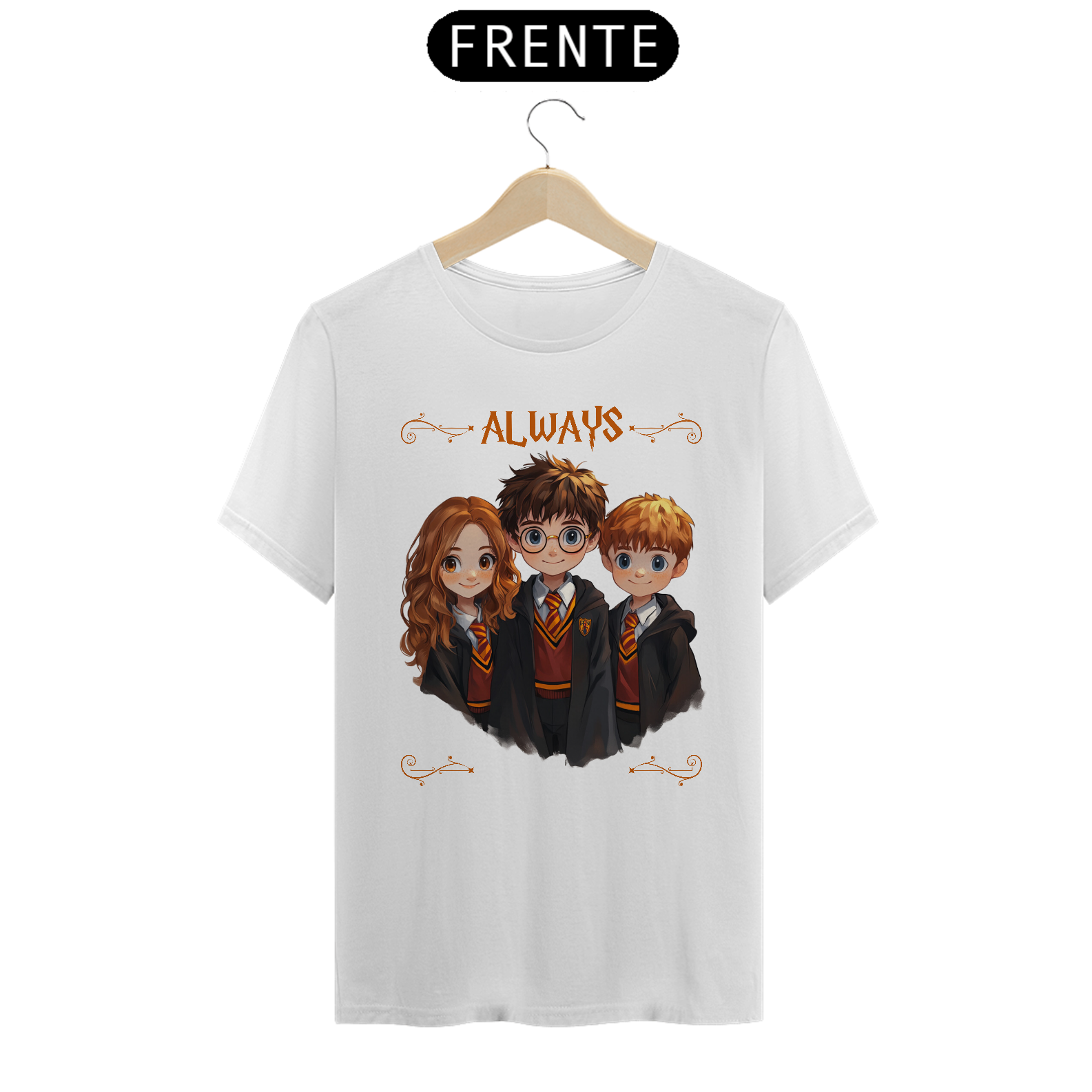Camiseta Always - Harry, Ron e Hermione
